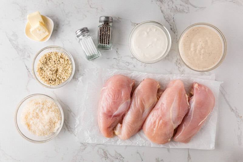 ingredients for the Baked Ceasar Chicken.