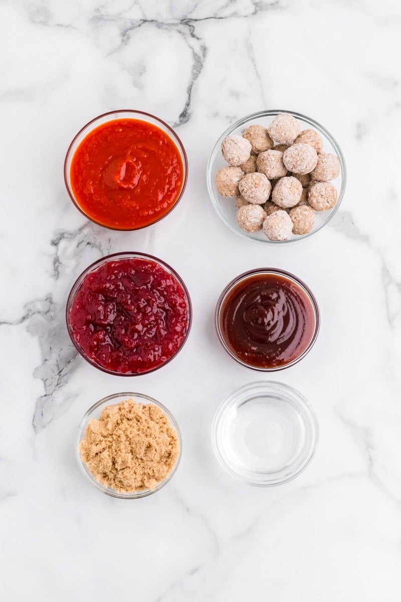 ingredients for the Cranberry Meatballs.