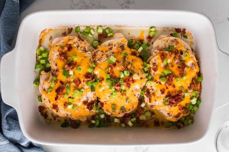 top-down view of the Baked Crack Chicken.