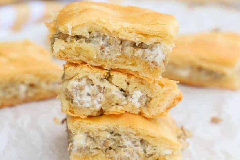 stack of the 3 Ingredient Sausage Breakfast Bites.