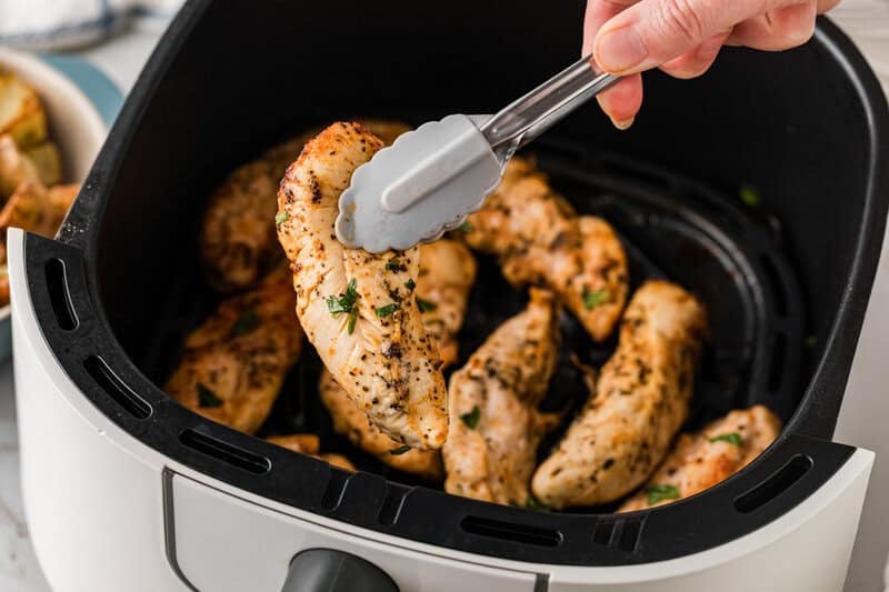 serving the Chicken Tenderloins out of the Air fryer.