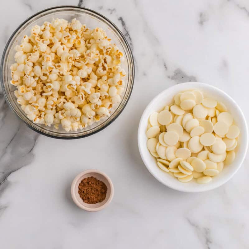 ingredients for the Pumpkin Spice Popcorn.