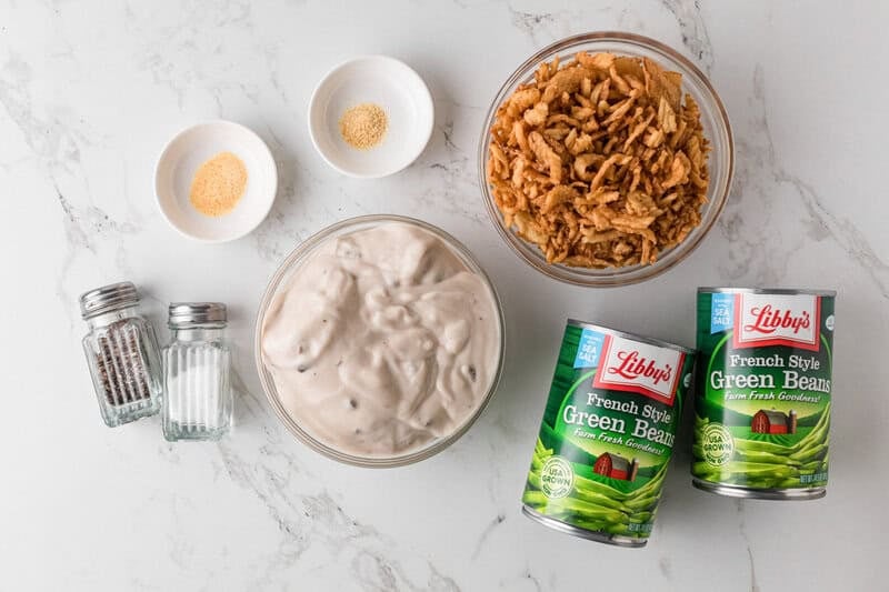 ingredients for the green bean casserole.