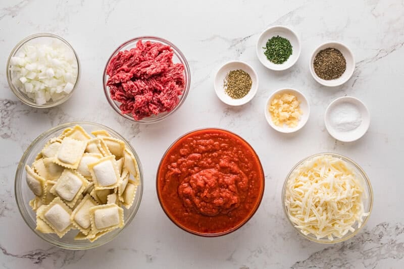 ingredients for the Slow Cooker Ravioli.