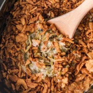 slow cooker green bean casserolerecipe card